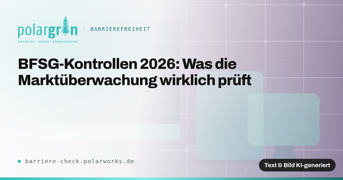 Abstraktes Liniennetz mit Scan-Punkten über mehreren Bildschirm-Umrissen, symbolisiert eine digitale Prüfung von Websites.